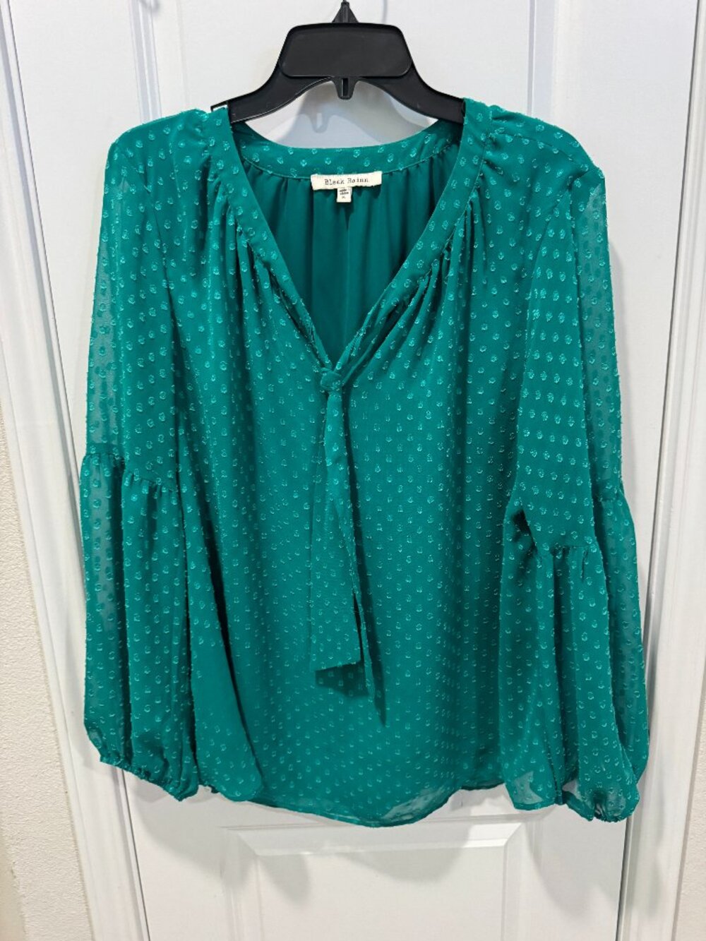 Black Rainn XL blouse with tie Boho style fully lined